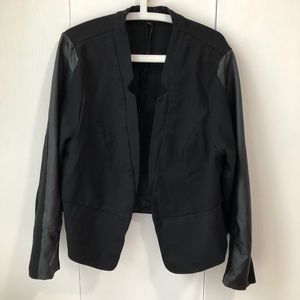 Torrid blazer jacket with faux leather sleeves